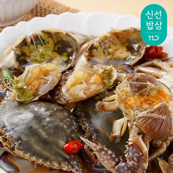 [11번가] [10분러시][천사푸드] 국산 태안 활 암꽃게 알배기 암꽃게장 2kg