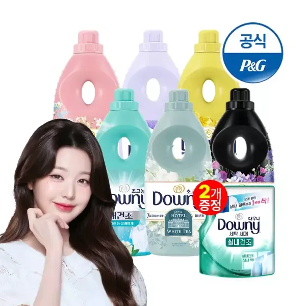 [11번가] [T11%+4천원적립]다우니 초고농축 섬유유연제 실내건조/탈취파워/5성급 호텔컬렉션 1L 6개 모음 + 유연제 200ml 2개 증정