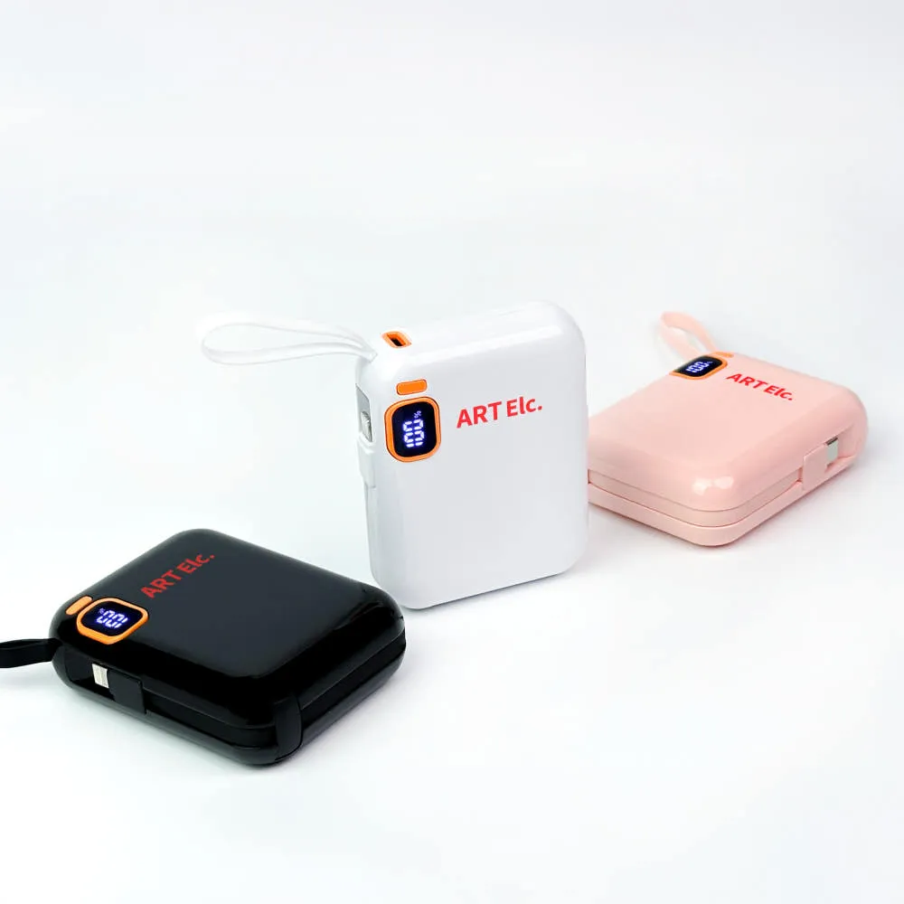 아트일렉 미니 보조배터리 10000mAh 일체형 고속 충전 여행용 비행기 기내반입