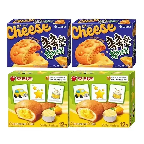 [11번가] 오리온 촉촉한 황치즈칩 16입, 2개 + 카스타드 12P(이모지 에디션), 2개