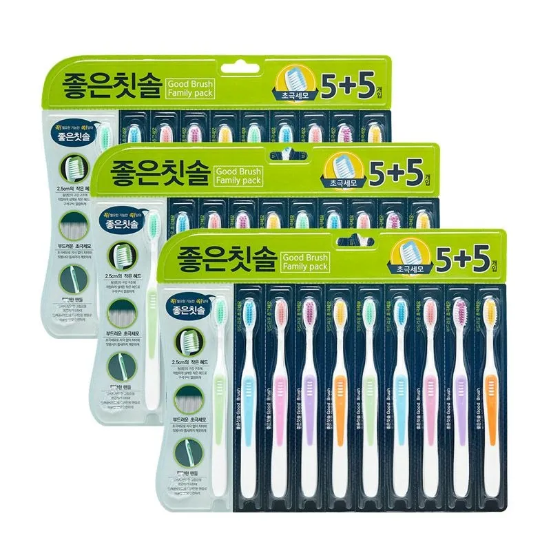 좋은칫솔 초극세모 10입+10입+10입+사은품칫솔4입