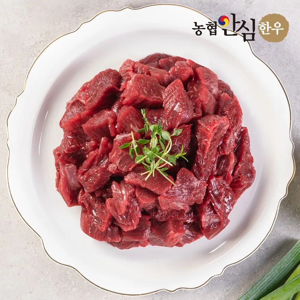 [농협안심한우][APP전용][농협안심한우] 1등급 한우 못난이 국거리용 300g+300g(냉동)