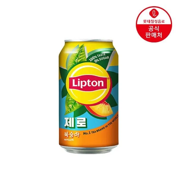 [롯데칠성][딜크릿] 립톤 제로 복숭아 아이스티 355ml 24캔