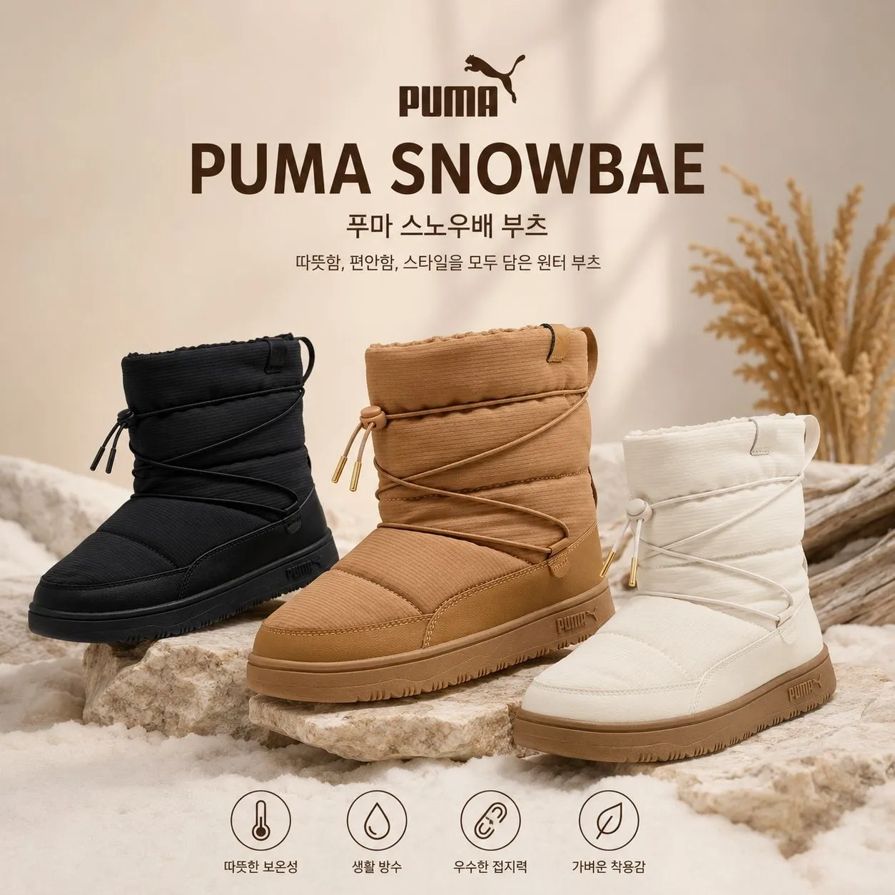 [푸마]스노우배 여성용 방한부츠 3종 택1 Snowbae Wns 393920-01,02,04