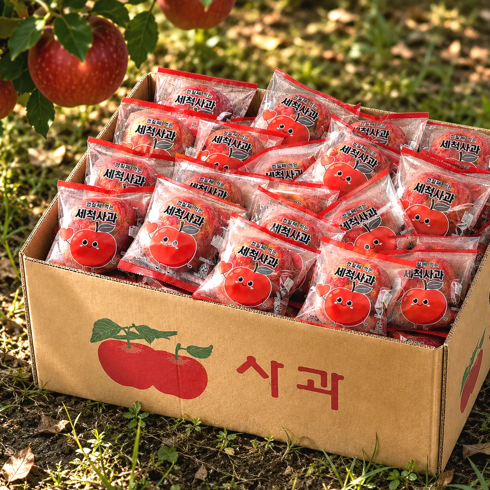 부사 세척사과 실중량 랜덤과 5kg