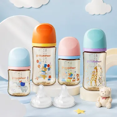 더블하트 모유실감 PPSU 젖병+젖꼭지 세트 모음 160ml/240ml/330ml