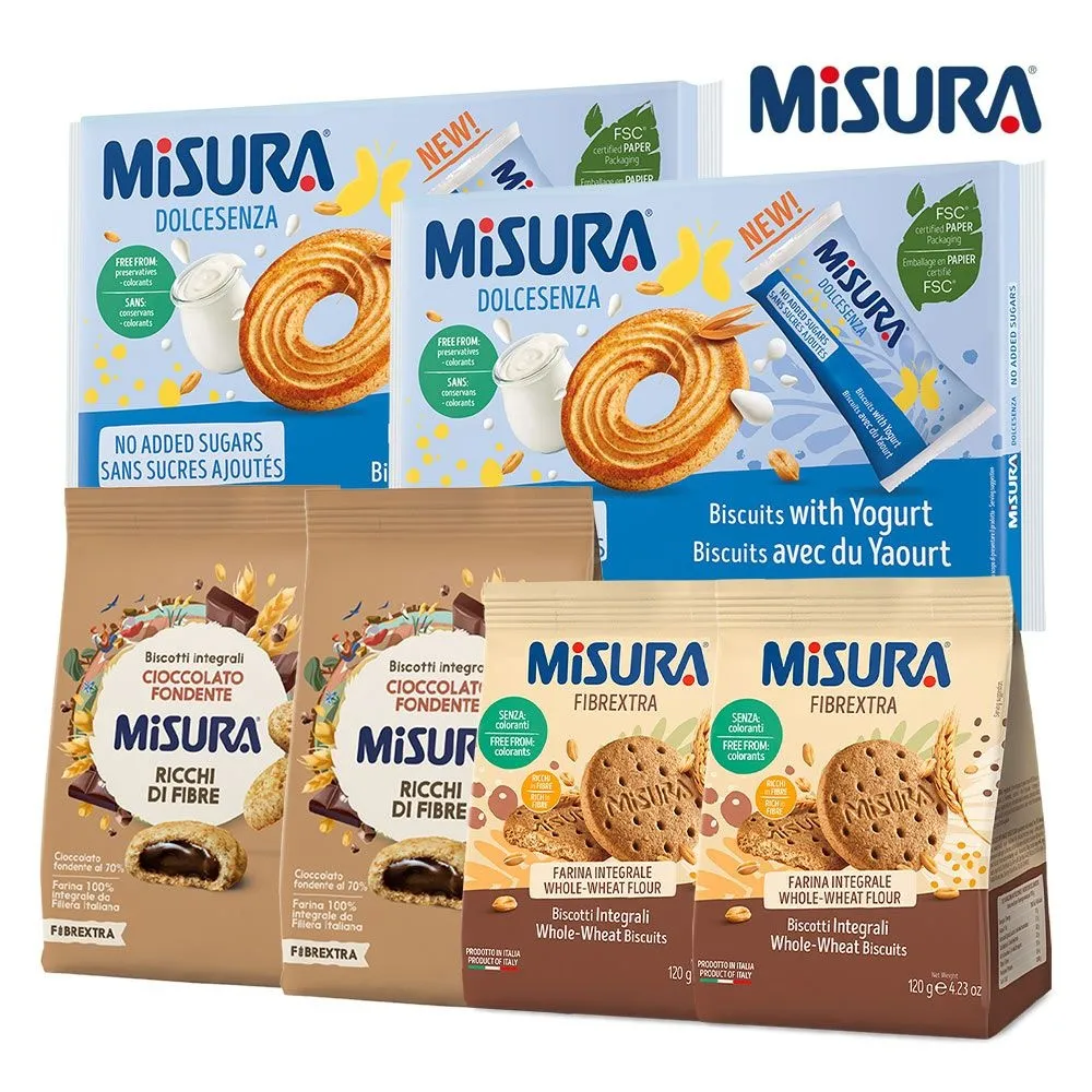 [미주라]미주라 초코통밀쿠키 260g x 2개+통밀비스켓 120g x 2개+요거트비스켓 400g x 2개