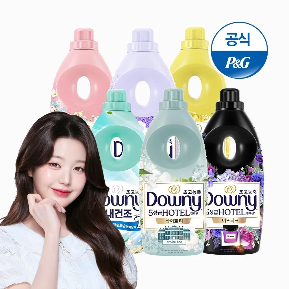 [다우니][딜크릿]다우니 탈취파워 섬유유연제 베이스 릴리 향 1L 6개