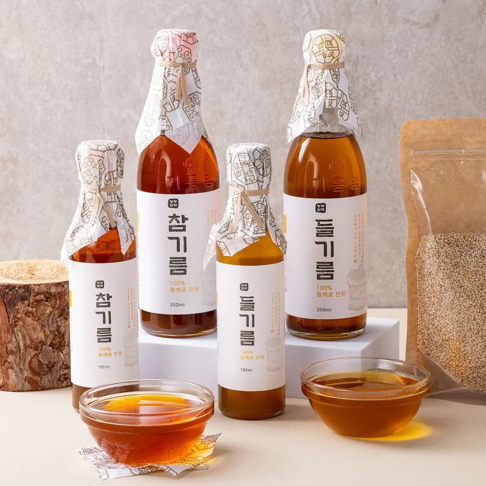 [APP전용] 농부미학 저온압착 참기름/들기름 350ml 1+1