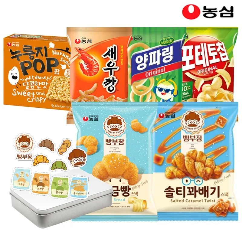 [농심]빵부장 솔티꽈베기빵 8개+소금빵8개+틴케이스 굿즈 증정