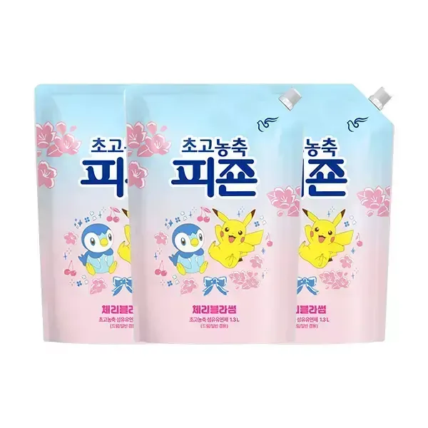 [11번가] 피죤 초고농축 섬유유연제 체리블라썸 리필 1.3L, 3개 (봄 한정 에디션)