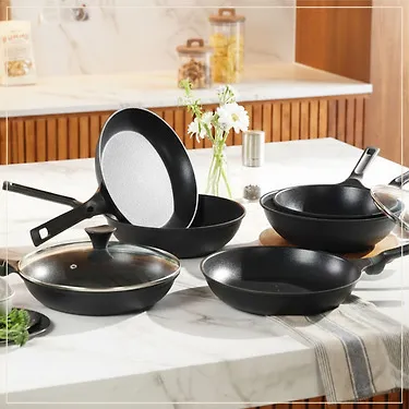 통주물 프라이팬 인덕션 IH용 블랙에디션 2종(28CM 궁중팬+28CM팬)
