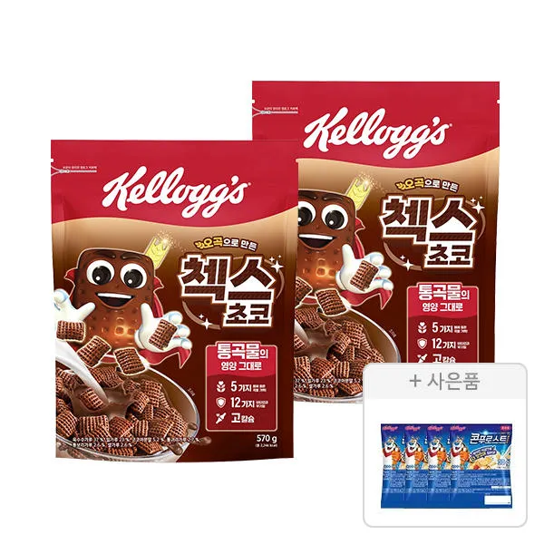 [11번가] 켈로그 오곡 첵스초코 570g, 2개 + 증정(콘푸로스트 30g, 4개)