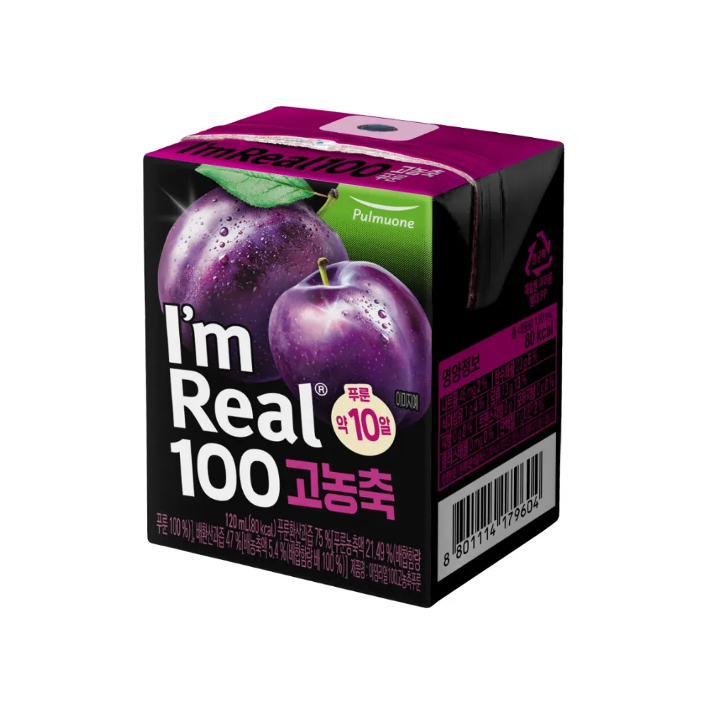 풀무원 아임리얼 100 고농축 푸룬, 120ml, 24개