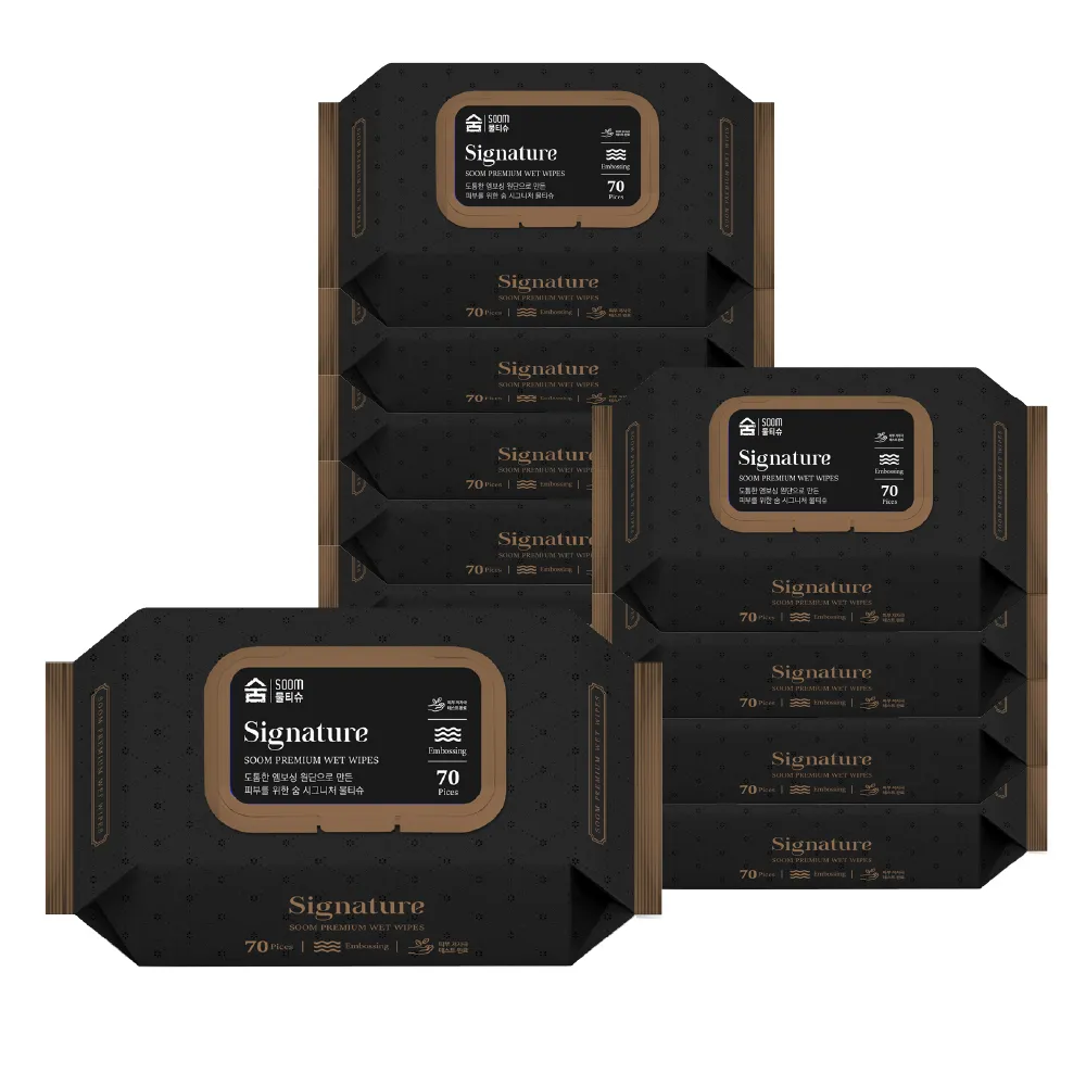 숨 시그니처 물티슈, 63gsm, 70매, 10팩