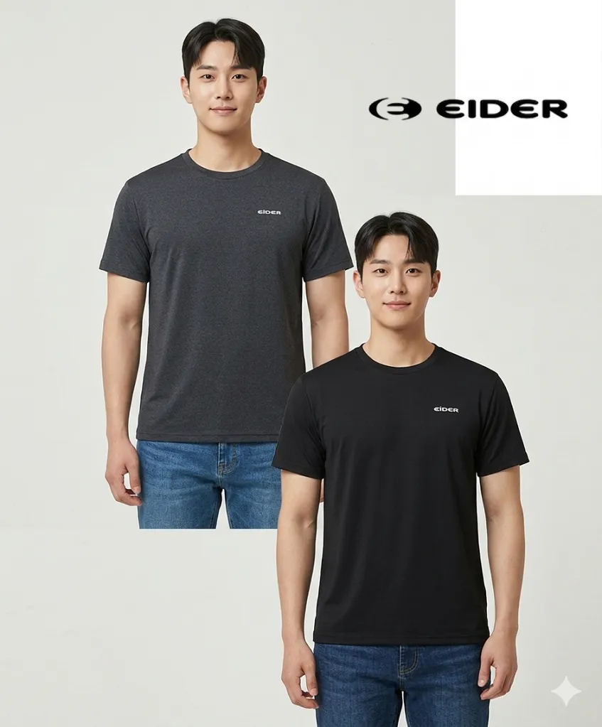 [아이더][무료배송] POP ON 2PACK 남성 반팔 라운드 티셔츠 DMM26292_INT