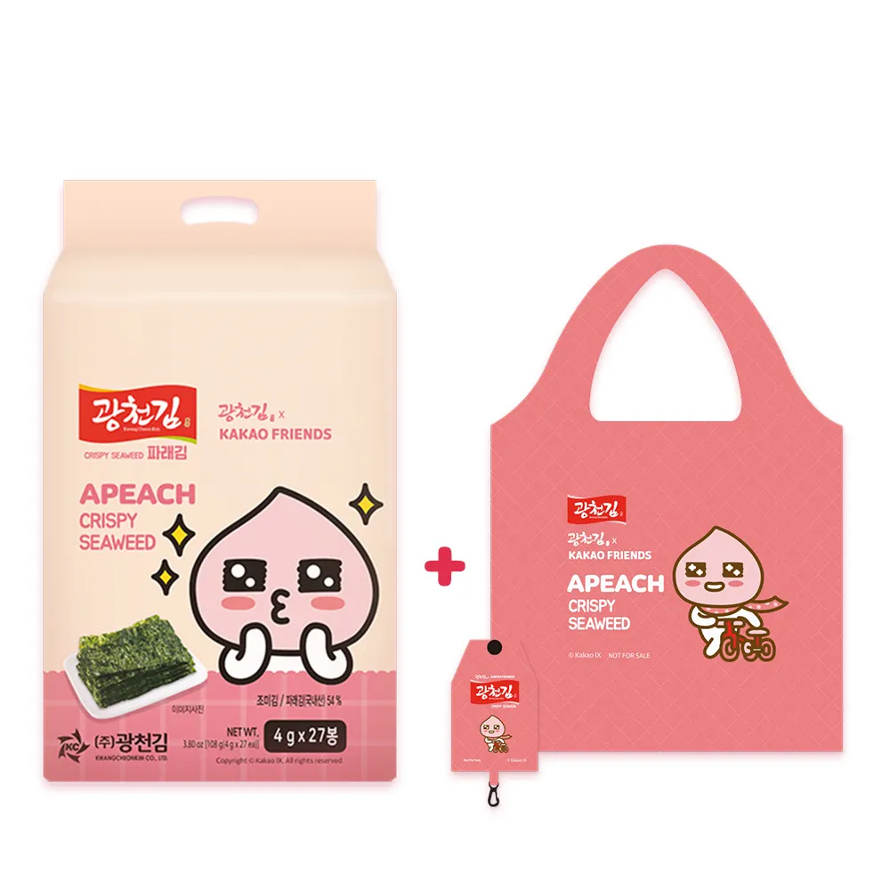 광천김 파래 도시락김 카카오프렌즈, 4g, 27봉