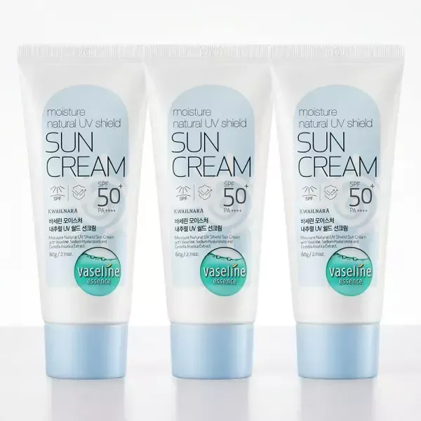 [11번가] [타임딜] 바세린 내추럴 UV 쉴드 선크림 60ml 3개/ SPF50+ PA++++ 자외선차단+미백+주름개선