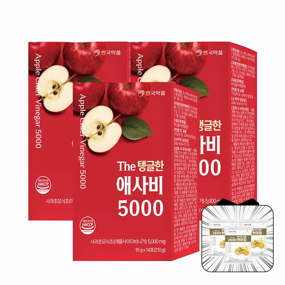 안국약품 The 탱글한 애사비 5000 저당 젤리 14포, 3개