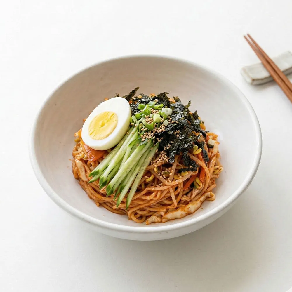 비빔 찰쫄면 250g (면사리+양념장+김스프) x 10개 / 총 10인분 개별포장 실온보관