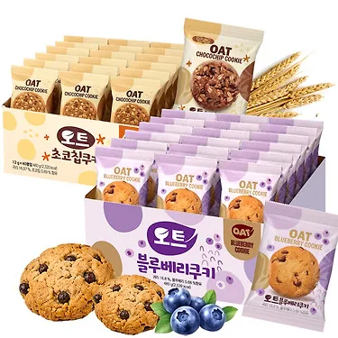 오트 귀리초코칩 쿠키 480g(약40봉)/신제품 출시! 블루베리쿠키 / 귀리 16.97% 고함량 / 후기보증 / 재구매보장