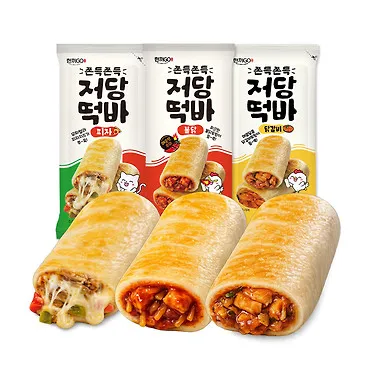 [1개추가증정]쫀득 떡마리 닭갈비 피자 불닭 9팩 한끼고 저당떡바 간편식