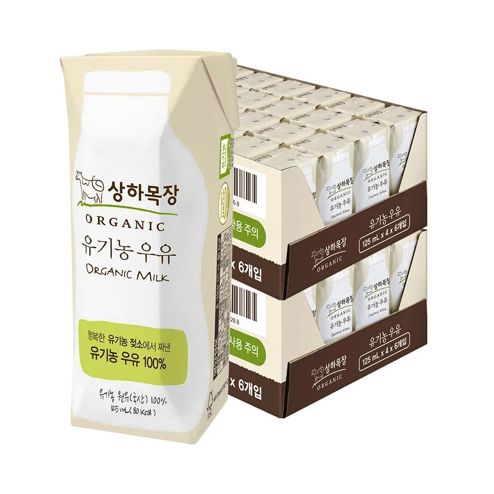 [상하목장][딜크릿] 상하목장 유기농 멸균 우유 125ml 48팩