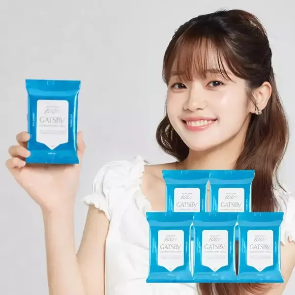 [11번가] [10분러시] 갸스비 휴대용 데오드란트 쿨 샤워티슈 10매 5팩 (쿨파우더/아이스 택1)