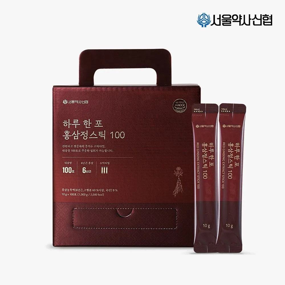 [서울약사신협][APP전용] 대용량 하루 한포 홍삼정 스틱100 10g x 100포 : 롯데ON