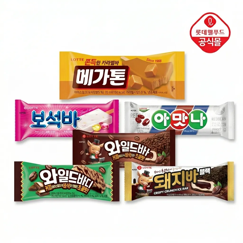 [롯데웰푸드]롯데 메가톤바/보석바/스크류바/와일드바디 20+20/총40개 : 롯데ON