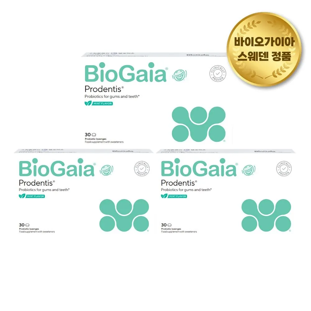 [바이오가이아][APP전용] 바이오가이아 구강 유산균 프로덴티스 로렌지 민트/사과맛 30정 세트 3~6개 세트 구성 : 롯데ON