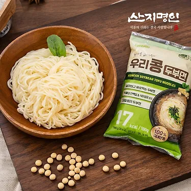 [산지명인] 100g당 17kcal 바로먹는 두부면 180g x 5팩 해썹인증