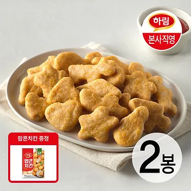 100% 국내산 닭고기 치킨너겟 1kg 2봉+(증정)팝콘치킨 180g 외
