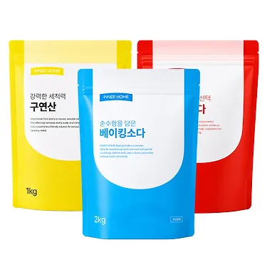 이너홈 베이킹소다 2kgx3개 구연산 과탄산소다 주방 욕실 청소