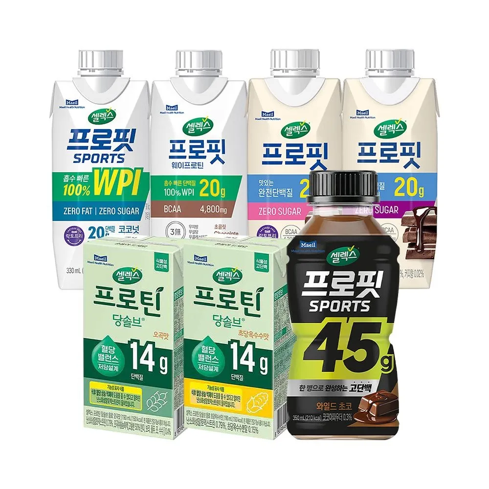 [셀렉스](혜택가 8,960원) 셀렉스 식물성 프로틴 당솔브 음료 오곡맛 4팩 + 초당옥수수맛 4팩 (총 8팩) : 롯데ON