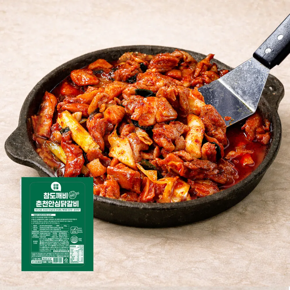 참도깨비 국내산100% 춘천 안심닭갈비750g 캠핑 순살 양념닭고기
