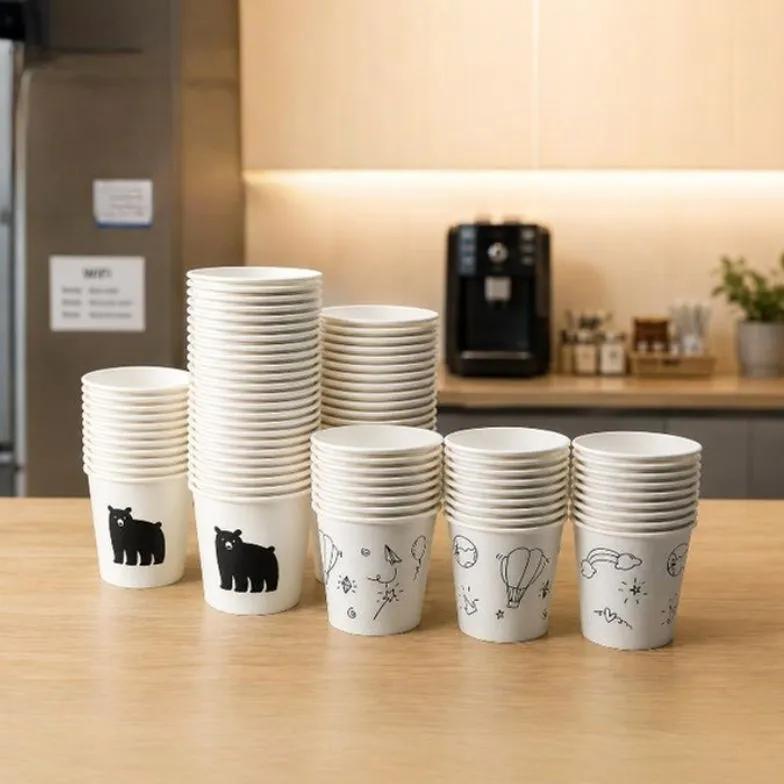 [하늘담다] 튼튼한 계량 눈금_곰 종이컵 6.5oz 184ml 1000개입 1박스 : 롯데ON