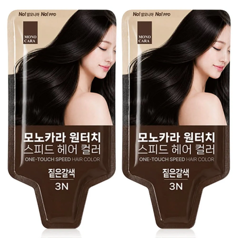 체험이벤트 모노카라 새치염색약 남자 여자 흰머리 새치 커버 스피드 셀프 염색약