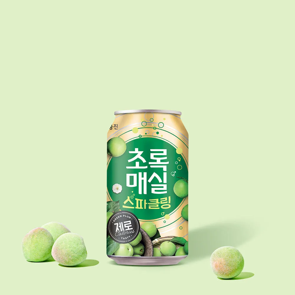 [히든딜] 초록매실 스파클링 제로 캔 350mL 24개