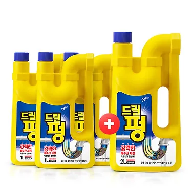 배수구 세척제 드릴펑 1Lx3개+2Lx1개p증정! | 톡딜