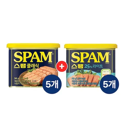 닭가슴살·햄·소시지 > 스팸 클래식 340g x5개+스팸 라이트 340g x5개 | 오늘의집 쇼핑