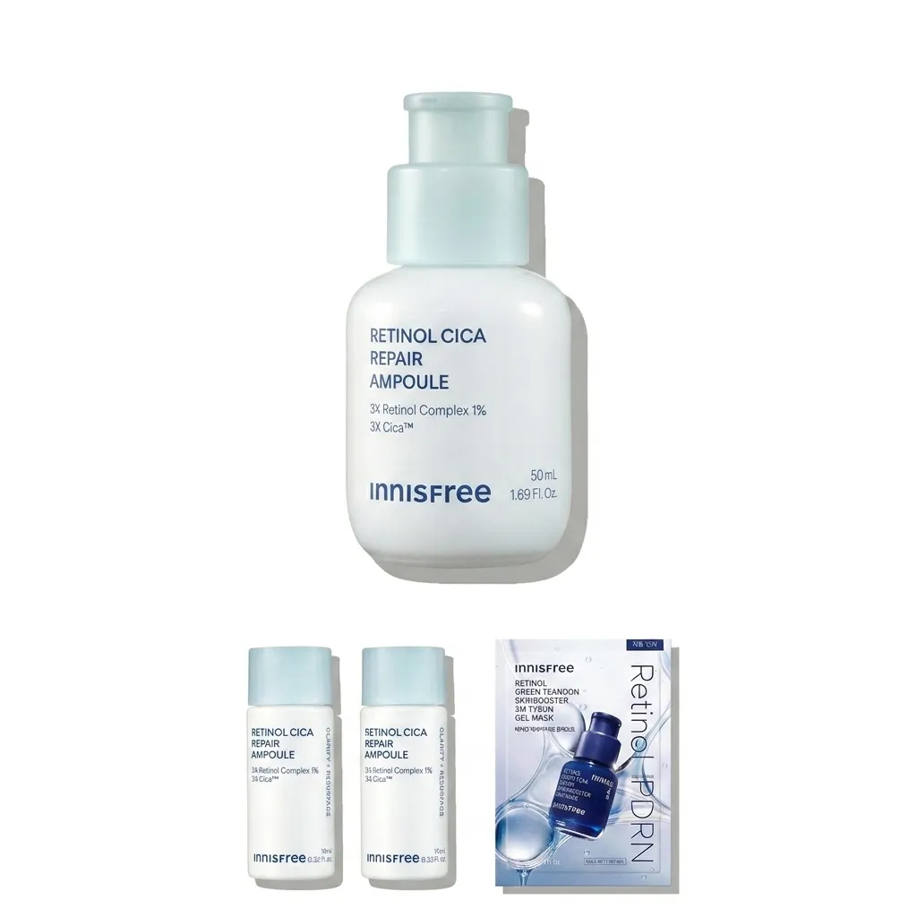 [이니스프리]레티놀 시카 앰플 50mL + 레티놀 시카 앰플 10mL 2개+ 레티놀 PDRN 앰플 겔 마스크 1매 : 롯데ON