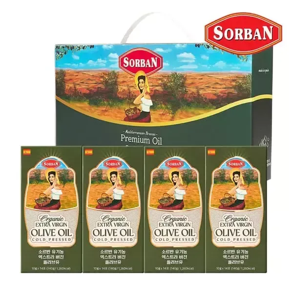 소르반 유기농 엑스트라 버진 올리브오일 스틱 14포 x 4개입