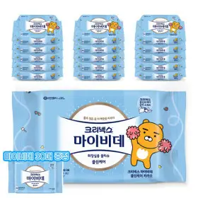 크리넥스 마이비데 클린케어 카카오 40매 16팩 화장실 물티슈 +마이비데 30매 추가증정