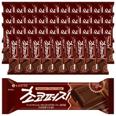[슈팅냉동] 롯데웰푸드 초코퍼지, 70ml, 40개