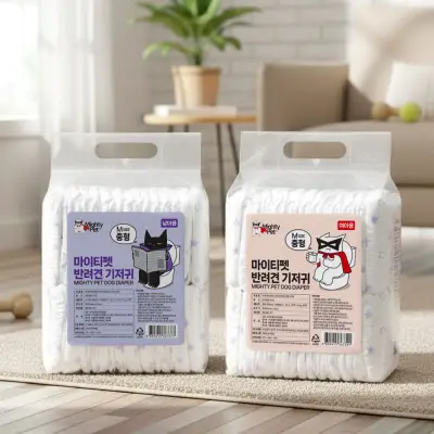 [마이티펫] 반려견 강아지 기저귀 애견 노견 생리대 수컷 매너벨트 30매 소형견 중형견 대형견