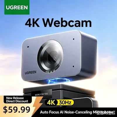 [비디오] 회의, 스트리밍 및 온라인 수업용 내장 마이크가 있는 UGREEN 4K UHD 웹캠