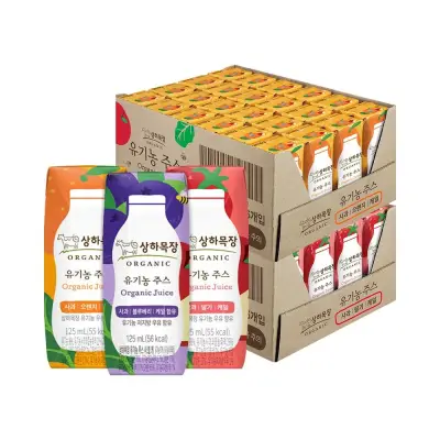 [상하목장][딜크릿] 상하 유기농주스 3종 사딸케/사오케/사블케 125ml 48팩+홀더증정
