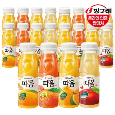 [빙그레]빙그레 따옴 주스 4종 20병 /오렌지/천혜향/자몽/사과
