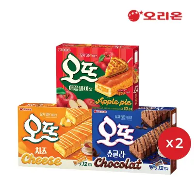 [오리온]오리온 오뜨 애플파이 10P 2개 + 오뜨 쇼콜라 2개 + 오뜨 치즈 2개